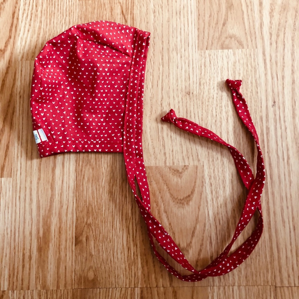 Handmade Baby Newborn Bonnet w/ Hearts